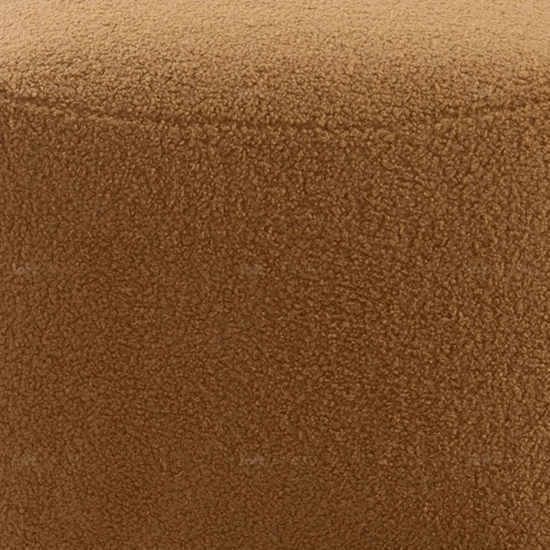 Cream Sherpa Fabric Ottoman SAFFRON