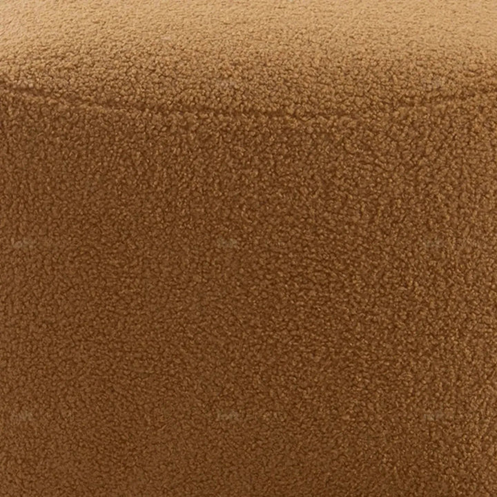 Cream Sherpa Fabric Ottoman SAFFRON