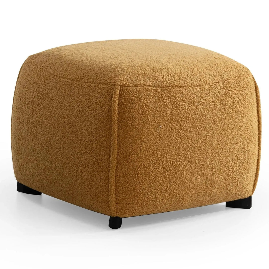 Cream Sherpa Fabric Ottoman SAFFRON