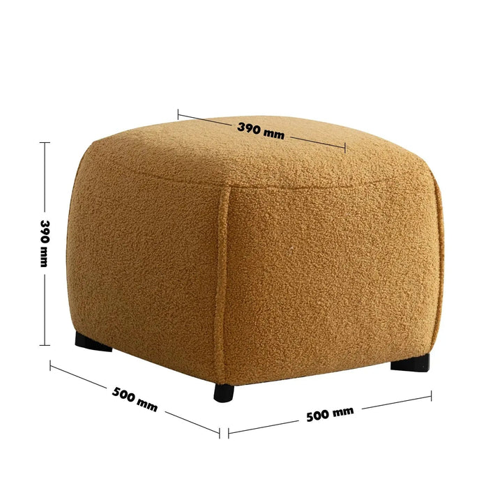 Cream Sherpa Fabric Ottoman SAFFRON