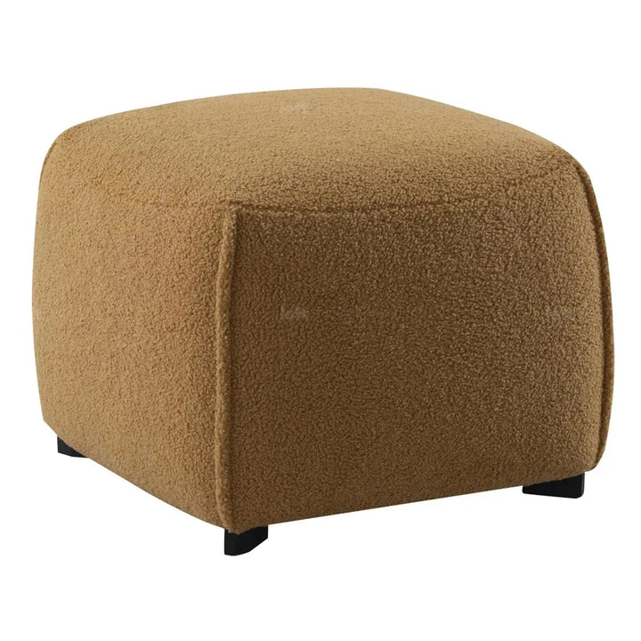 Cream Sherpa Fabric Ottoman SAFFRON