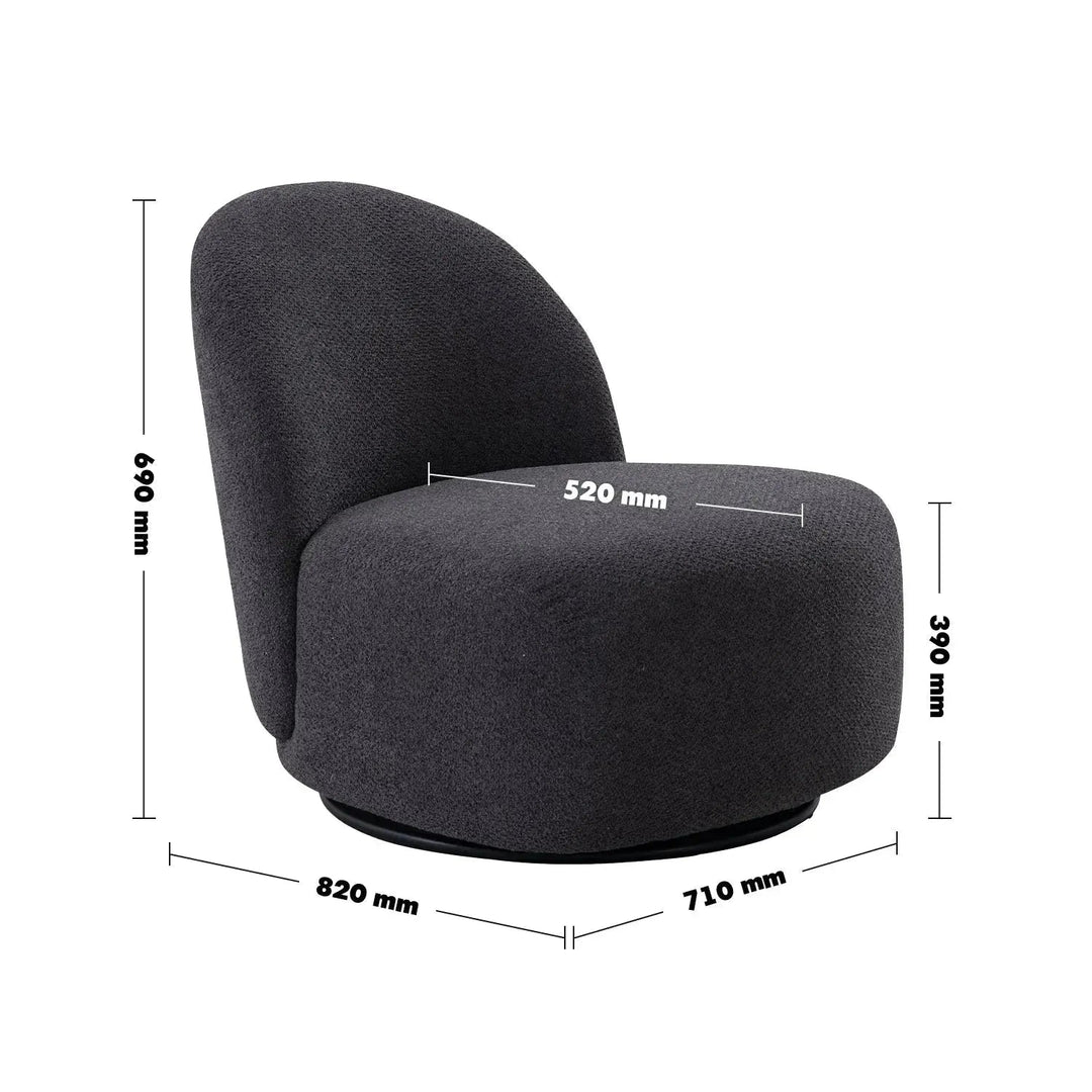 Cream Mixed Weave Fabric Revolving 1 Seater Sofa APSE