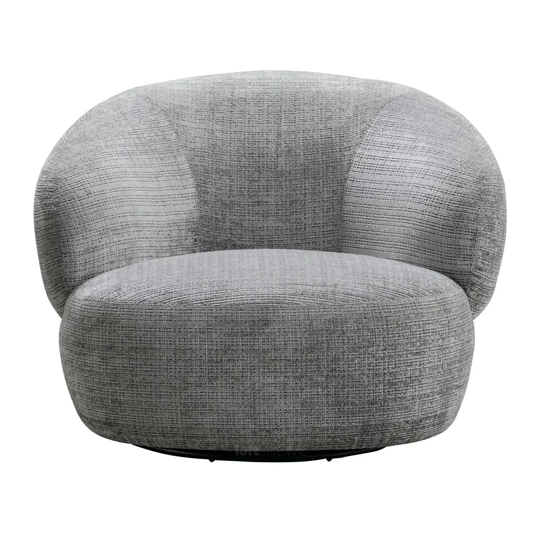 Cream mixed weave fabric revolving 1 seater sofa criet color swatches.