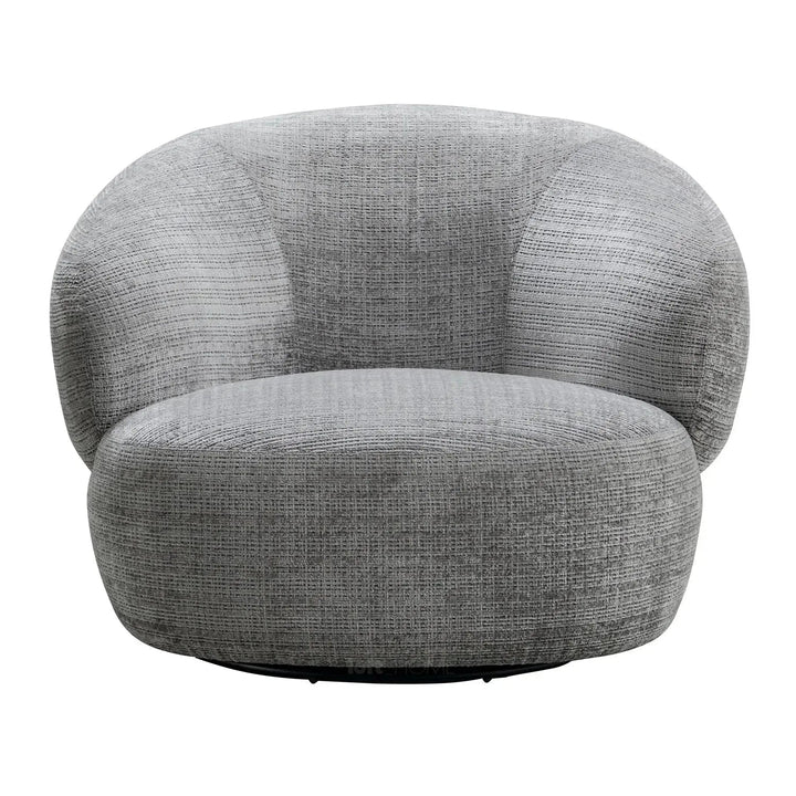 Cream mixed weave fabric revolving 1 seater sofa criet color swatches.