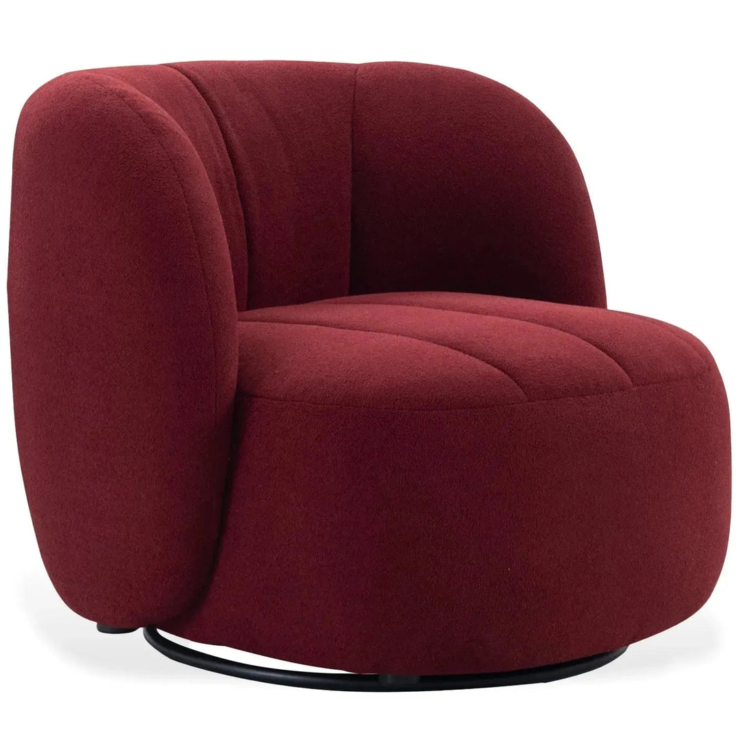 Cream Sherpa Fabric Revolving 1 Seater Sofa GOWN