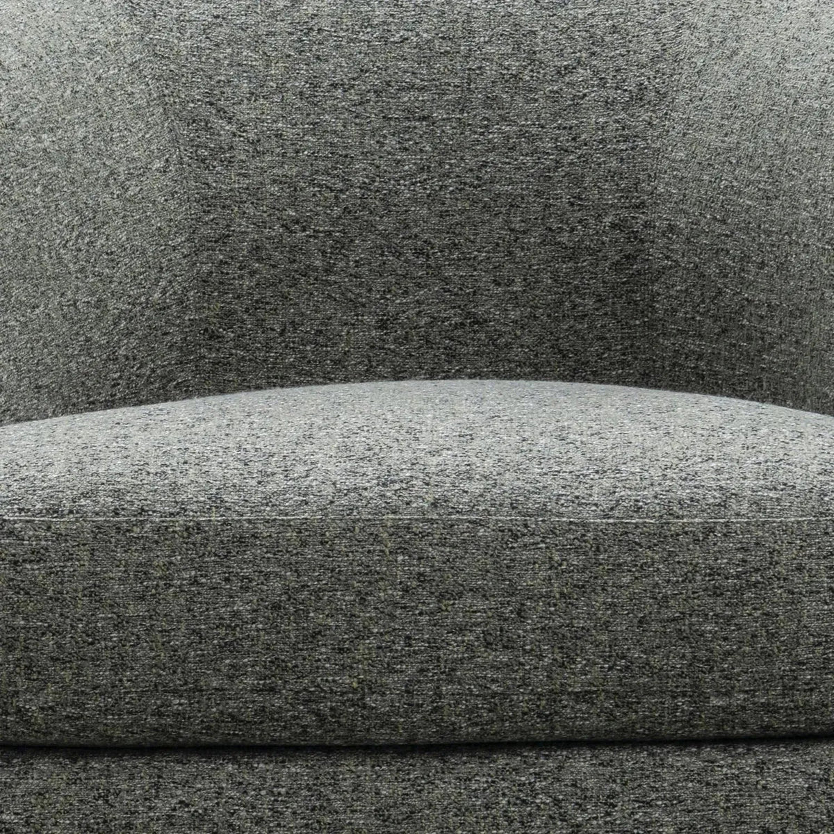 Modern mixed weave fabric revolving 1 seater sofa goyle in panoramic view.