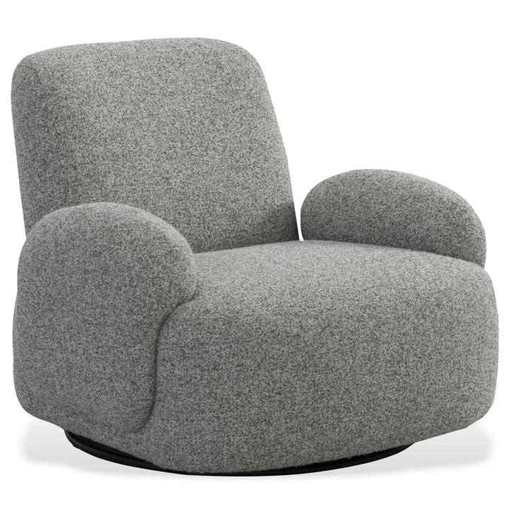 Cream Mixed Weave Fabric Revolving 1 Seater Sofa PARAPET