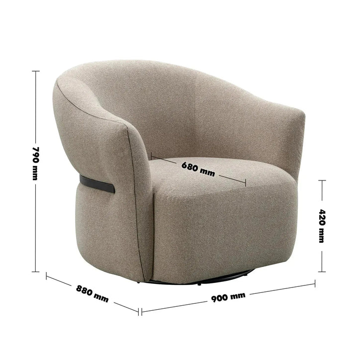 Modern mixed weave fabric revolving 1 seater sofa slate size charts.