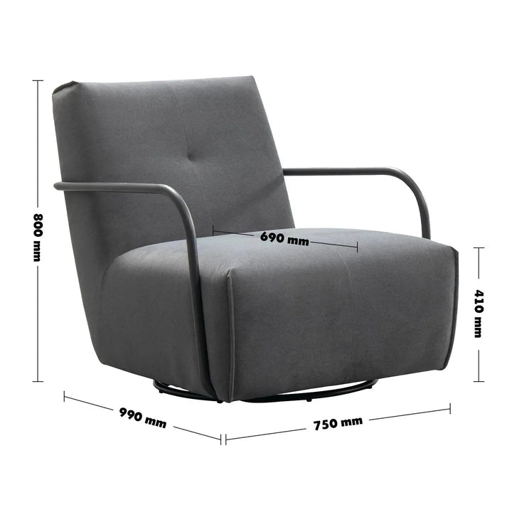 Modern mixed weave fabric revolving 1 seater sofa talc metal size charts.
