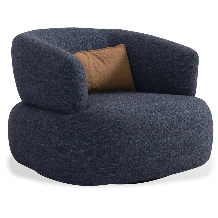 Cream Boucle Fabric Revolving 1 Seater Sofa VANCE