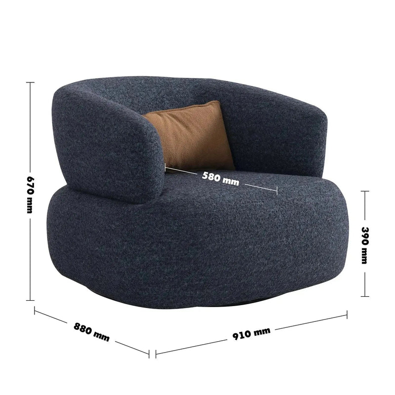 Cream boucle fabric revolving 1 seater sofa vance size charts.