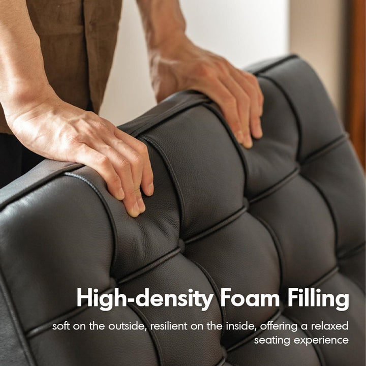 Bauhaus genuine leather 1 seater sofa barcelona detail 1.