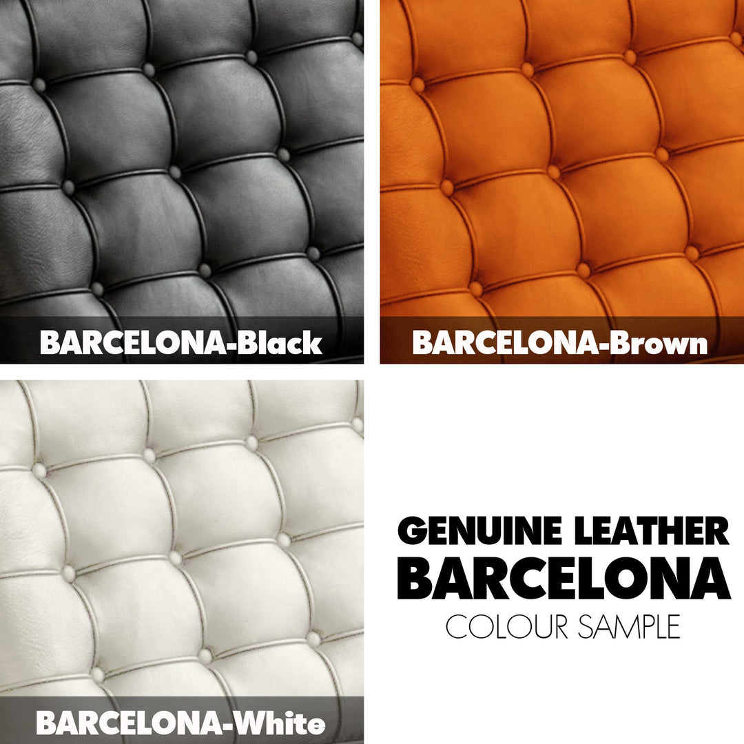 Bauhaus genuine leather 1 seater sofa barcelona color swatches.