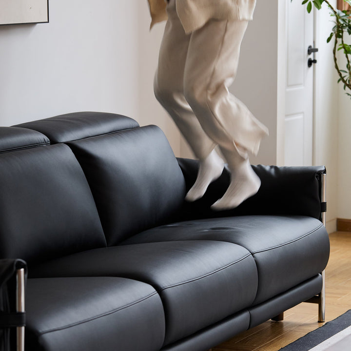 Minimalist Microfiber Leather Electric Recliner 3 Seater Sofa CALMERA