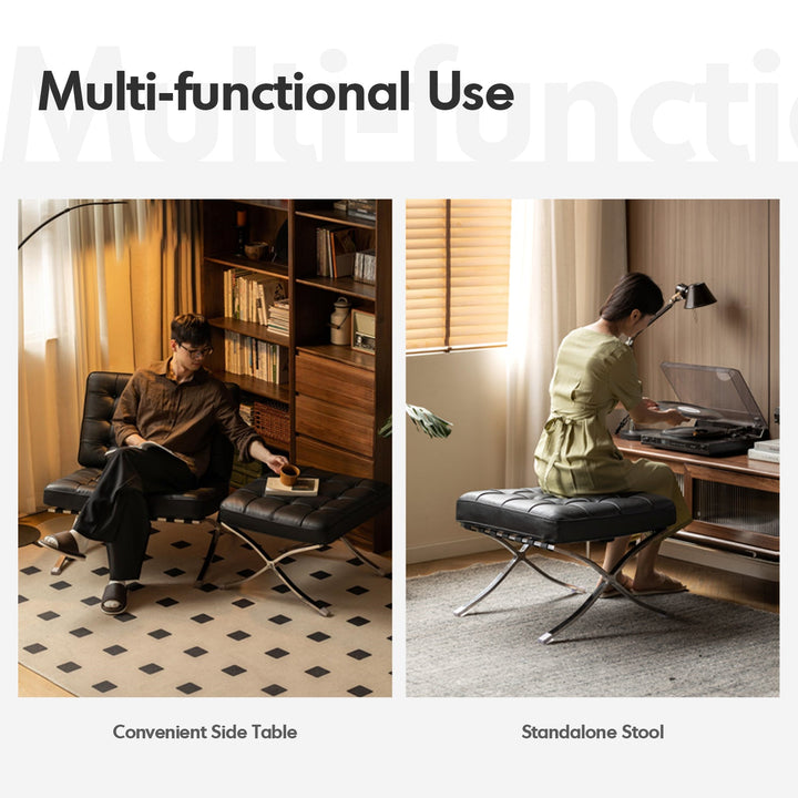 Vintage Genuine Leather Ottoman BARCELONA