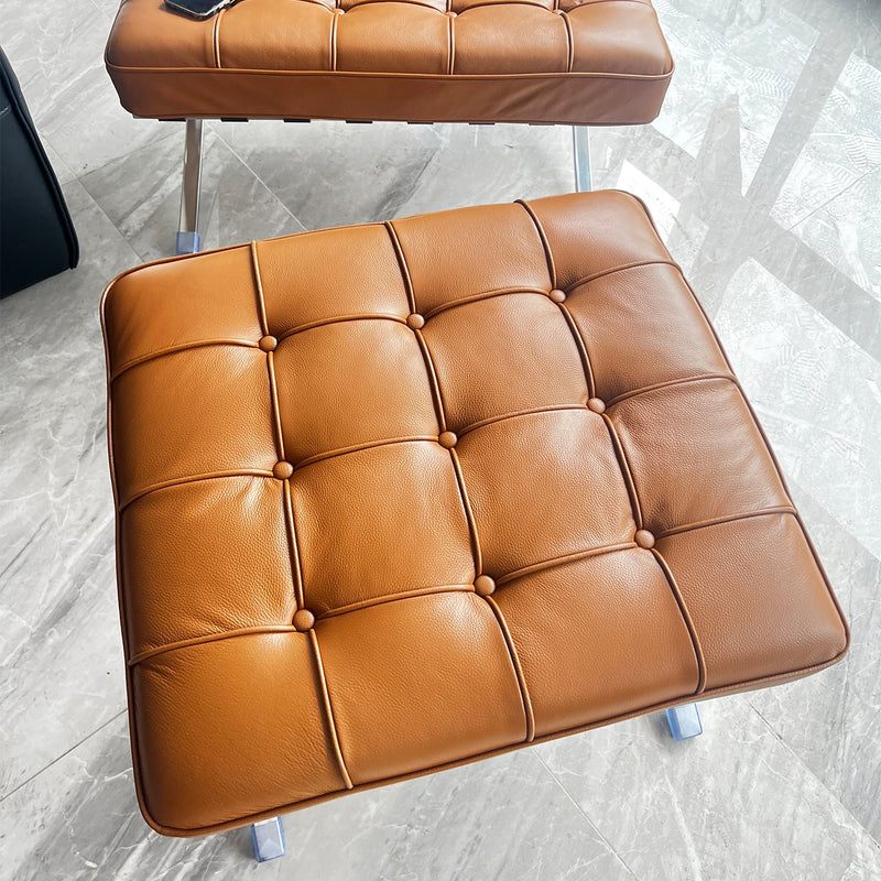 Bauhaus Genuine Leather Ottoman BARCELONA Material Details Chart