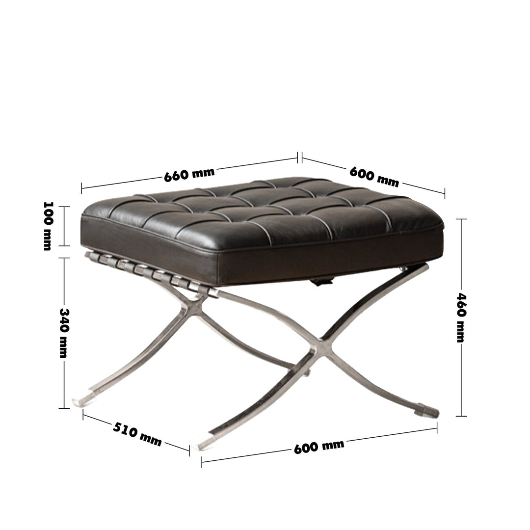 Vintage genuine leather ottoman barcelona size charts.