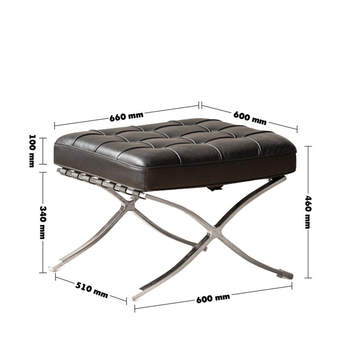Vintage genuine leather ottoman barcelona size charts.