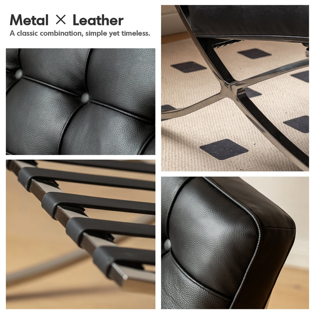 Vintage genuine leather ottoman barcelona material variants.