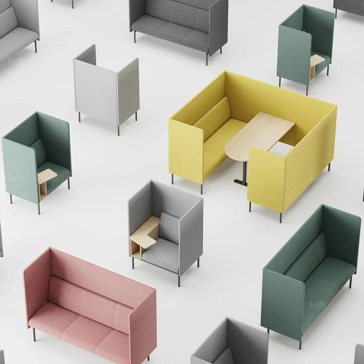 Minimalist Fabric Highback AV Conference 3 Seater Sofa SANTO