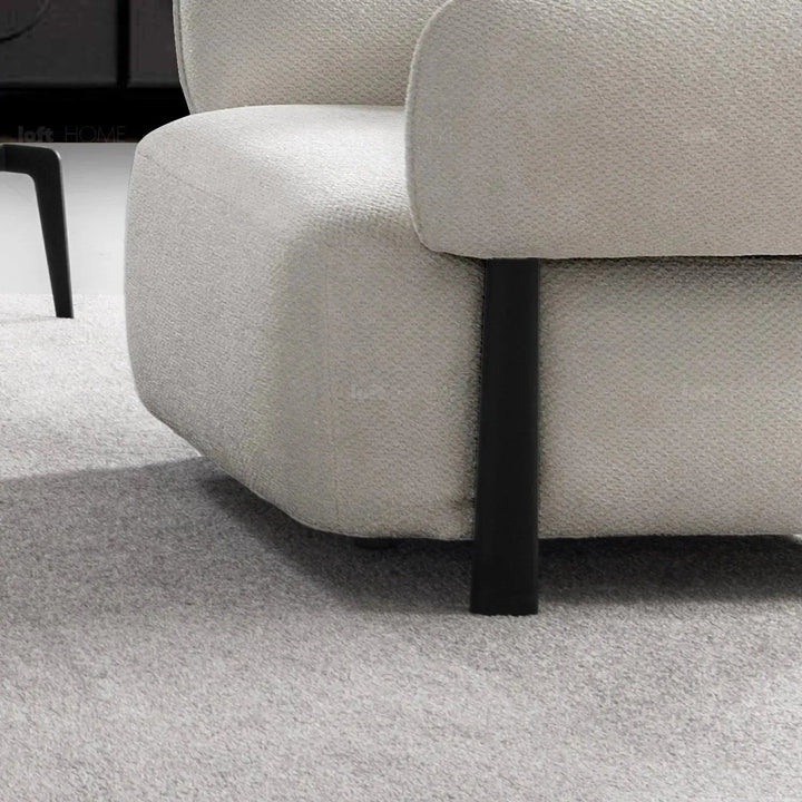 Cream Mixed Weave Fabric 1 Seater Sofa CALLEE