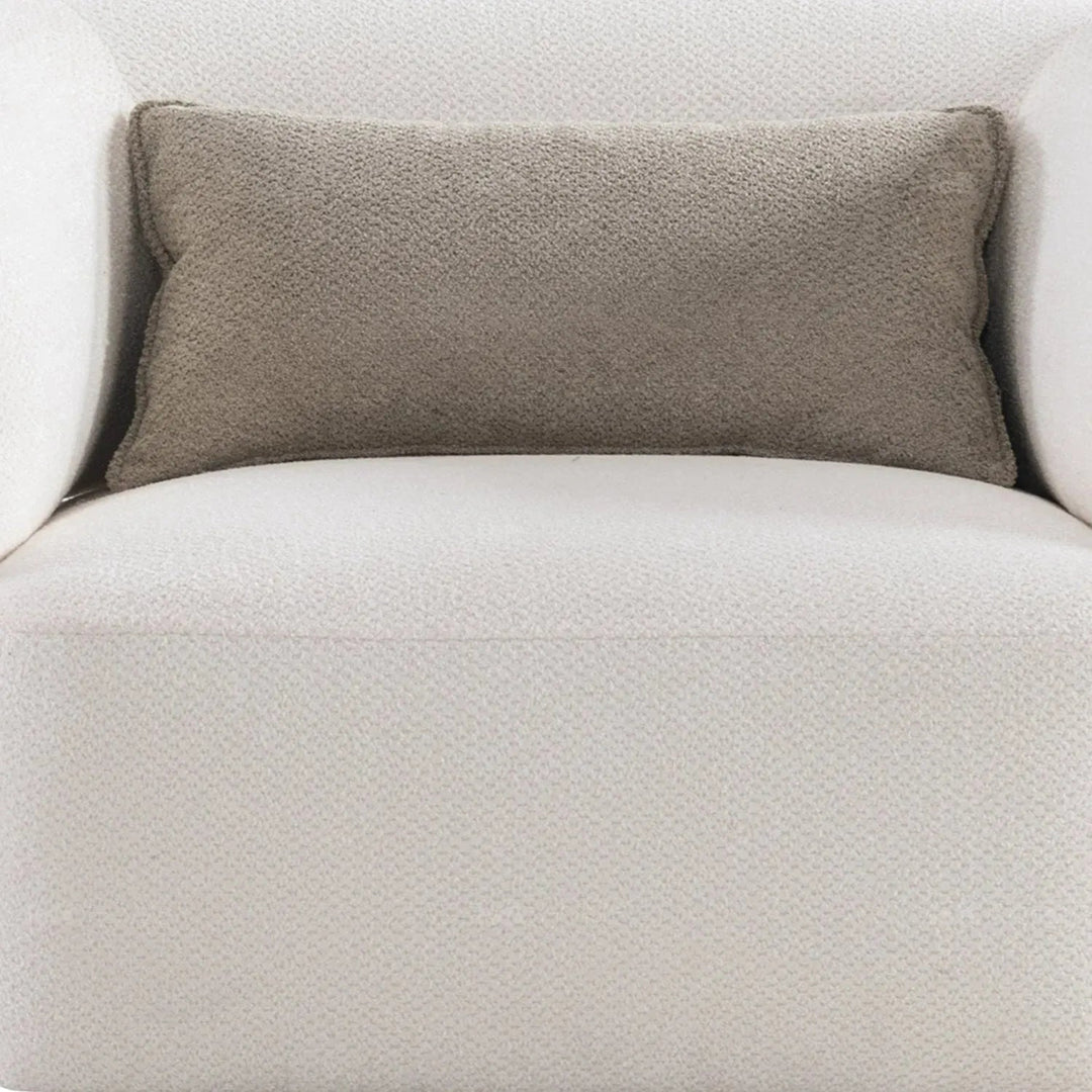 Cream mixed weave fabric 1 seater sofa callee color swatches.