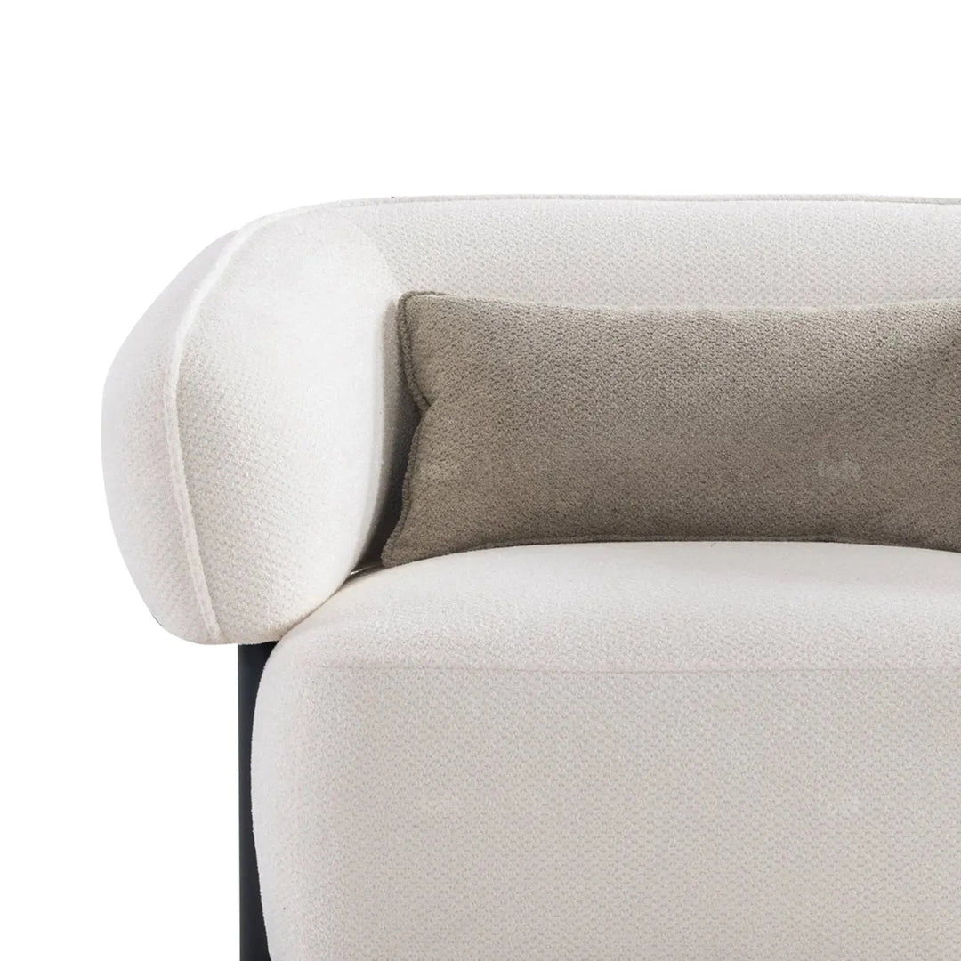 Cream Mixed Weave Fabric 1 Seater Sofa CALLEE