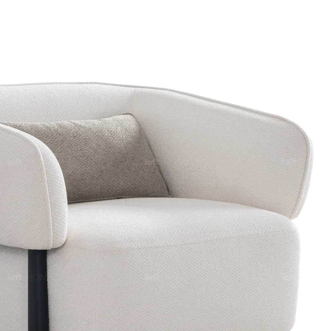 Cream Mixed Weave Fabric 1 Seater Sofa CALLEE