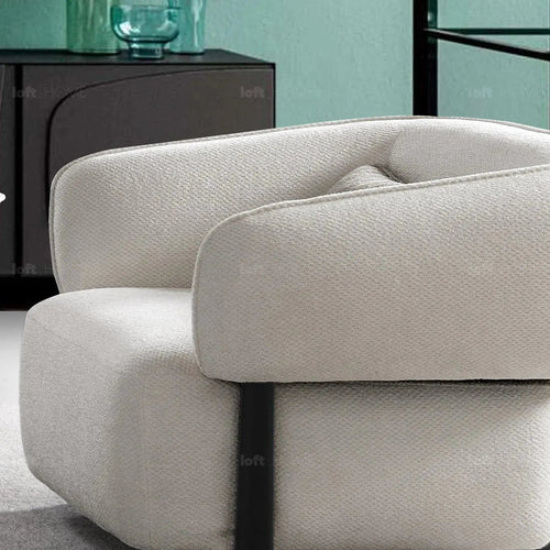 Cream Mixed Weave Fabric 1 Seater Sofa CALLEE Good to Know Preview-1
