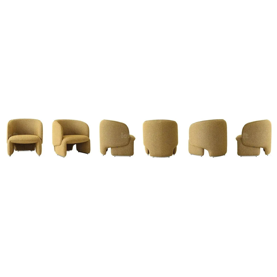 Minimalist Mixed Weave Fabric 1 Seater Sofa ELEPHANT