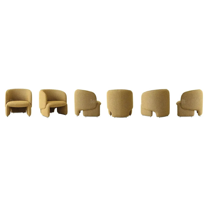 Minimalist Mixed Weave Fabric 1 Seater Sofa ELEPHANT