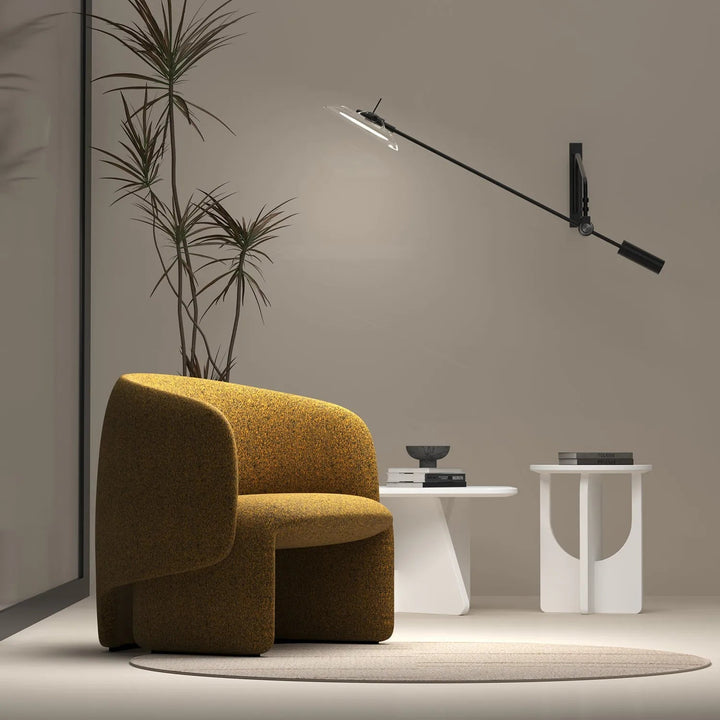 Minimalist Mixed Weave Fabric 1 Seater Sofa ELEPHANT