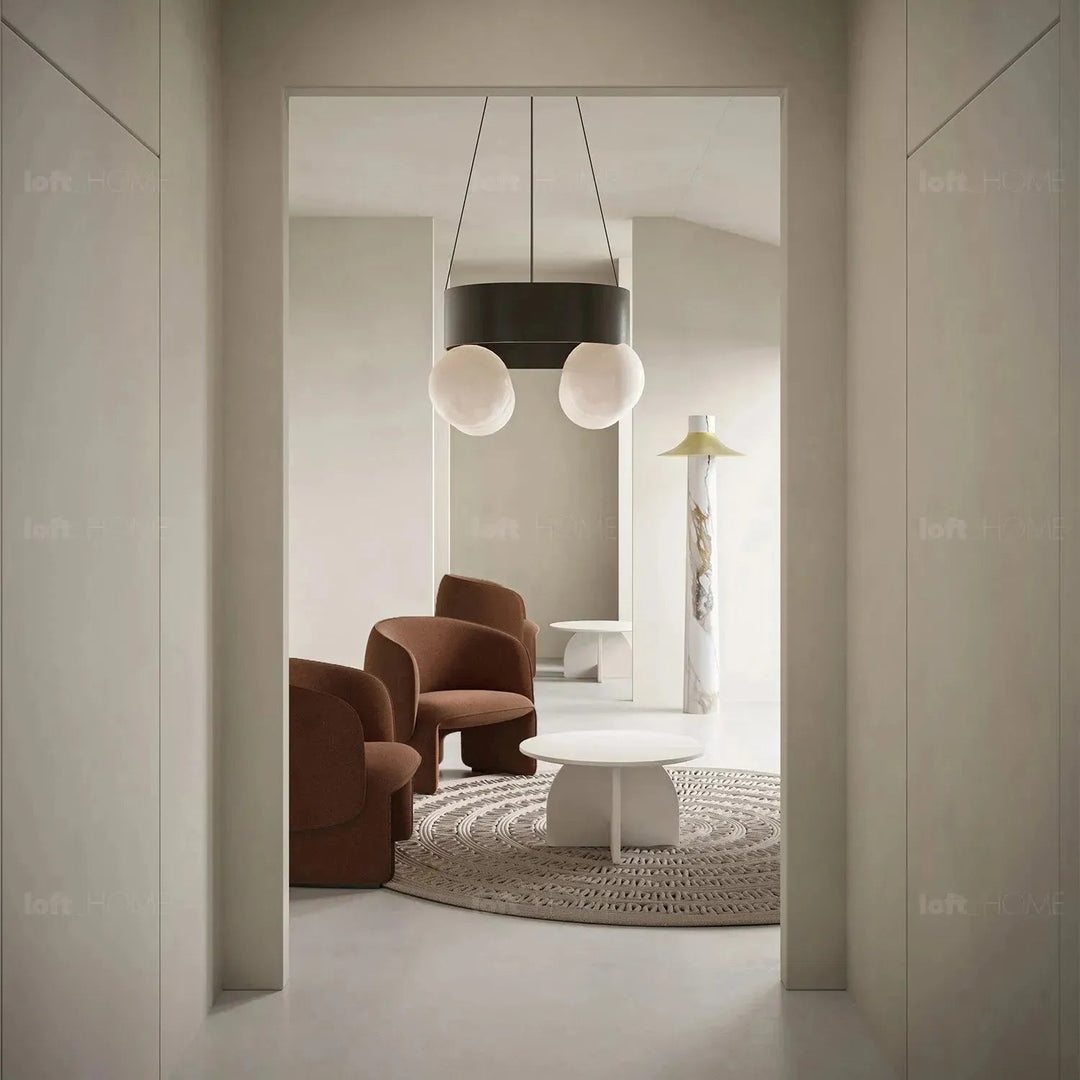 Minimalist Mixed Weave Fabric 1 Seater Sofa ELEPHANT