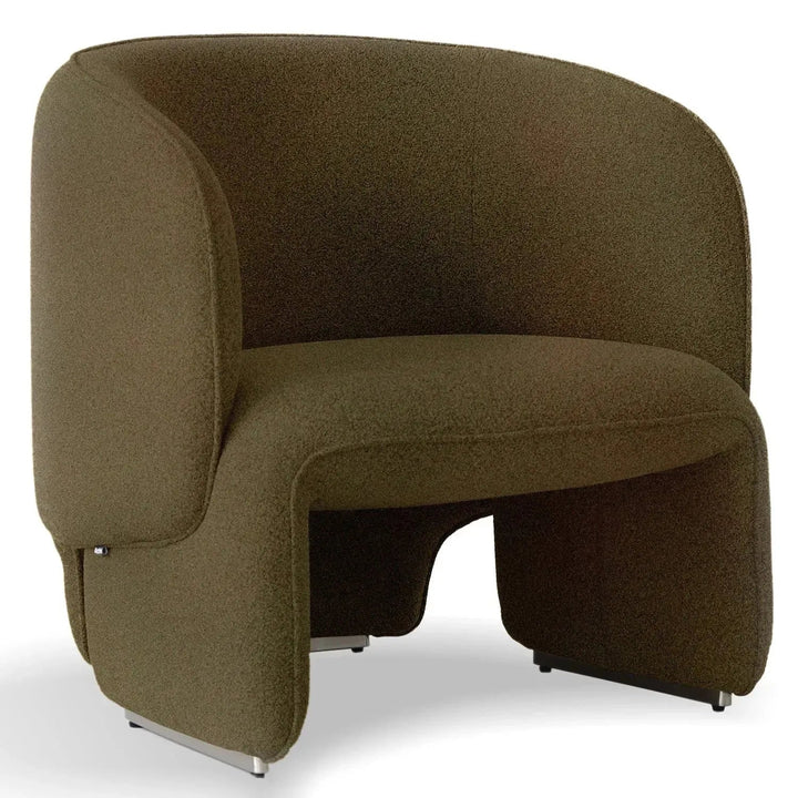 Minimalist Mixed Weave Fabric 1 Seater Sofa ELEPHANT