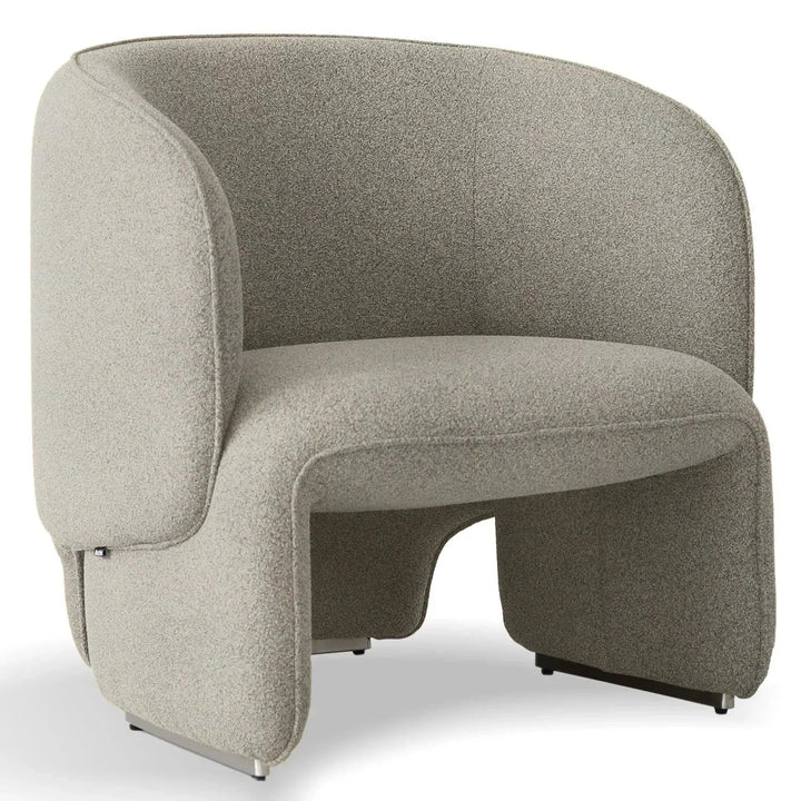 Minimalist Mixed Weave Fabric 1 Seater Sofa ELEPHANT