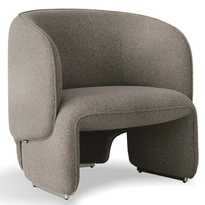 Minimalist Mixed Weave Fabric 1 Seater Sofa ELEPHANT