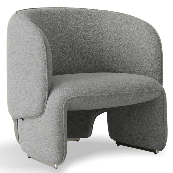 Minimalist Mixed Weave Fabric 1 Seater Sofa ELEPHANT