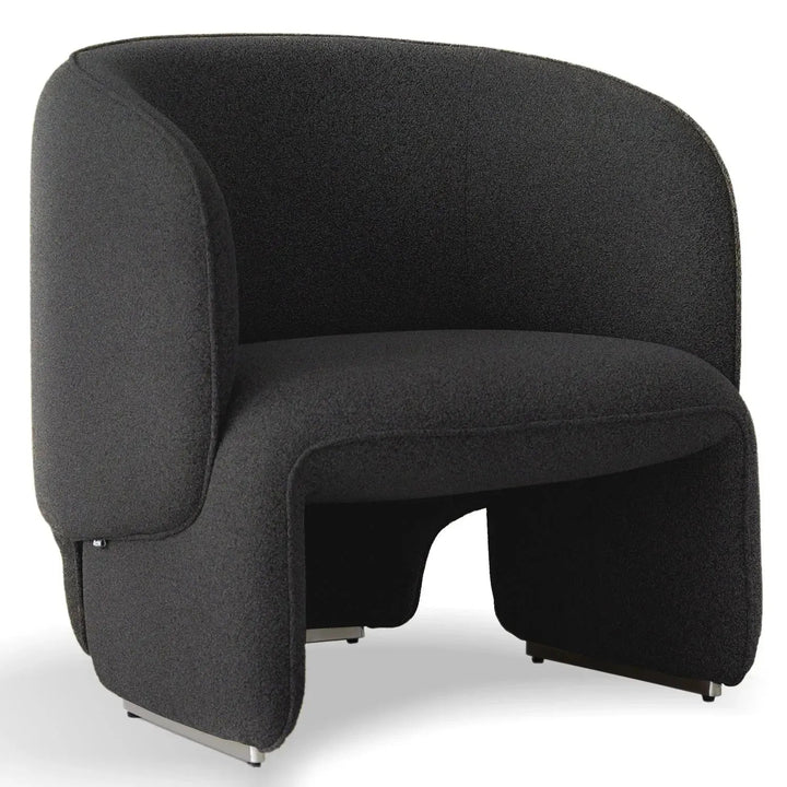 Minimalist Mixed Weave Fabric 1 Seater Sofa ELEPHANT