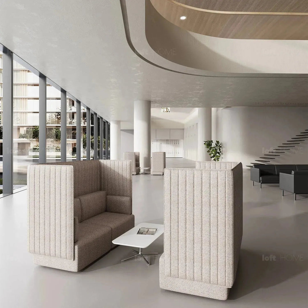 Modern Mixed Weave Fabric 1 Seater Sofa MULTI