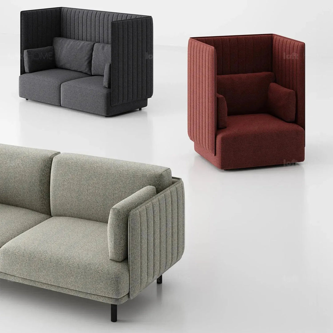 Modern Mixed Weave Fabric 1 Seater Sofa MULTI