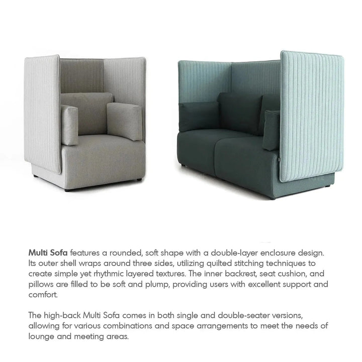 Modern Mixed Weave Fabric 1 Seater Sofa MULTI