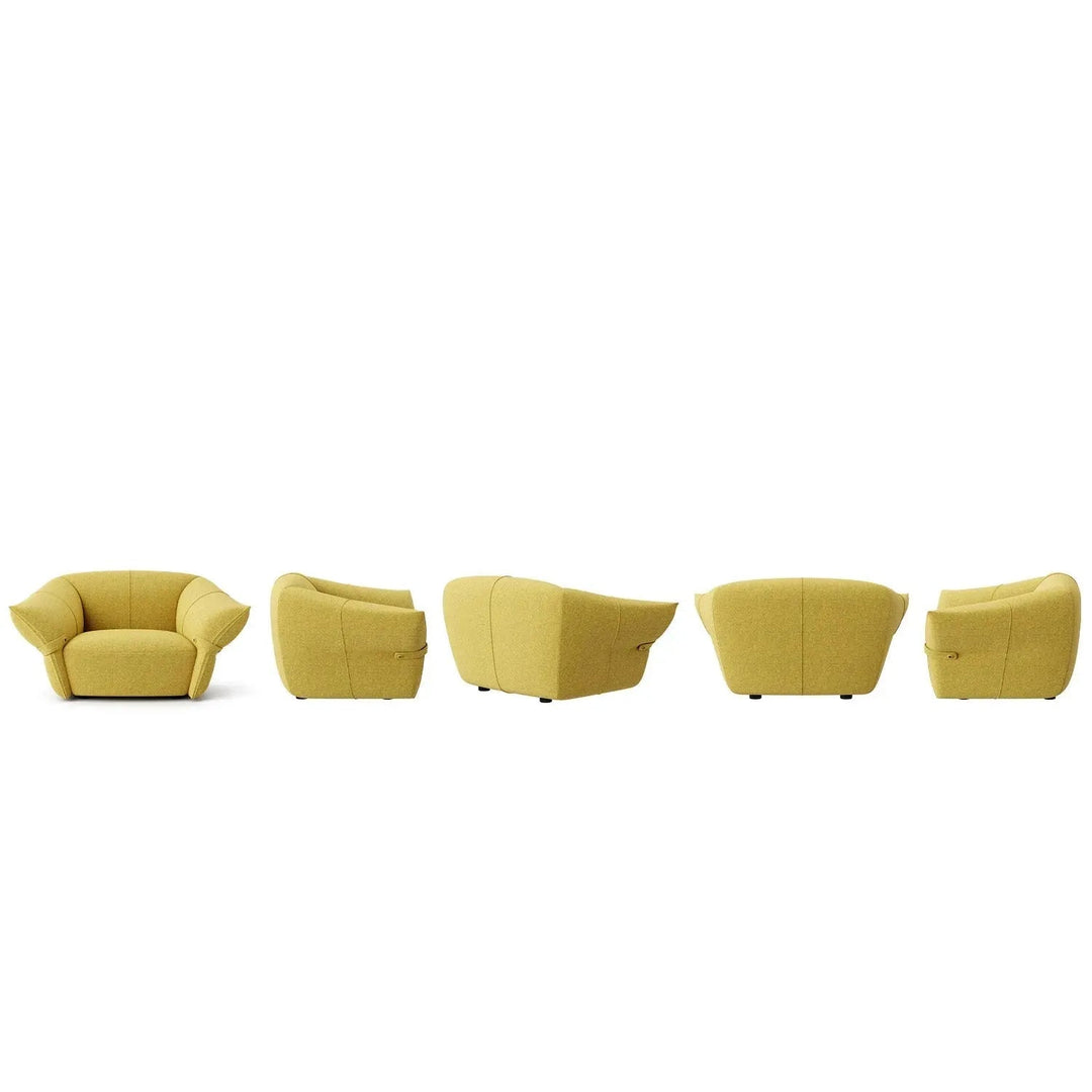 Modern mixed weave fabric 1 seater sofa petals detail 1.