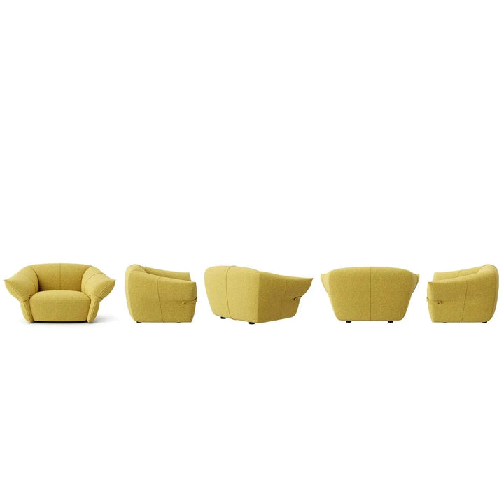 Modern mixed weave fabric 1 seater sofa petals detail 1.