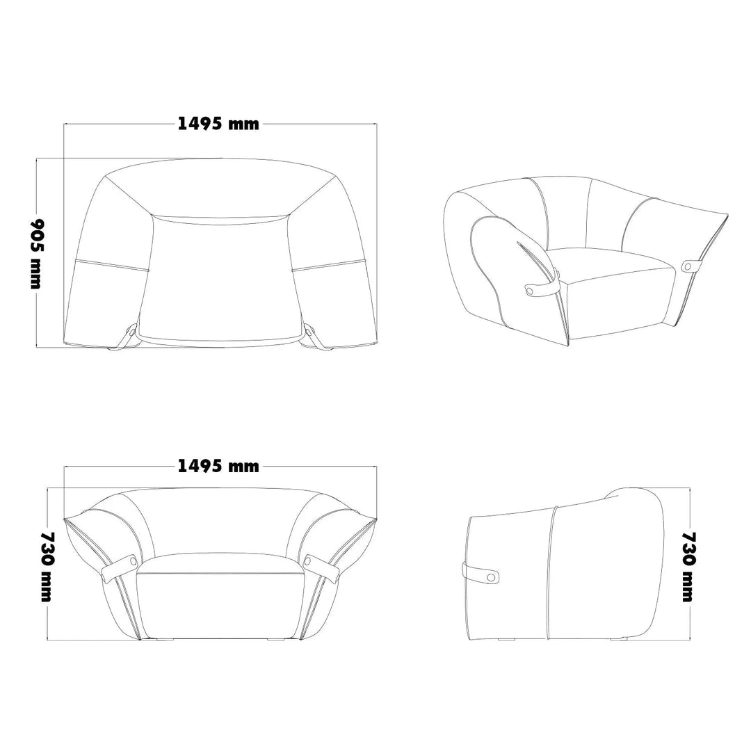 Modern mixed weave fabric 1 seater sofa petals size charts.