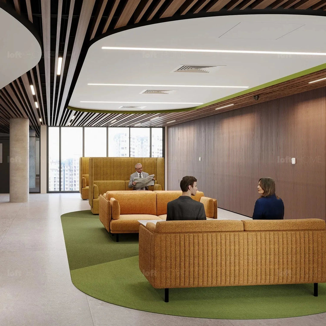 Modern Mixed Weave Fabric 2 Seater Sofa MULTI