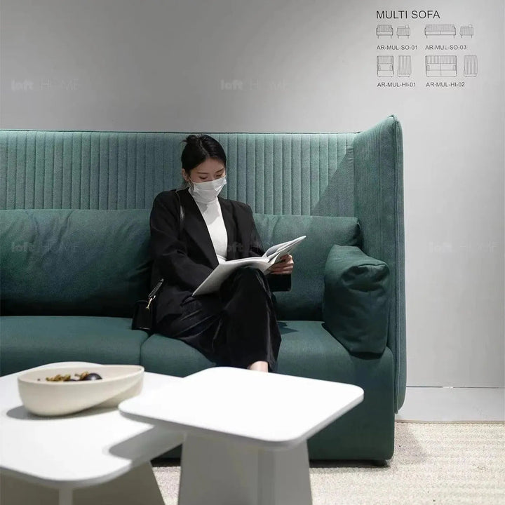 Modern Mixed Weave Fabric 2 Seater Sofa MULTI