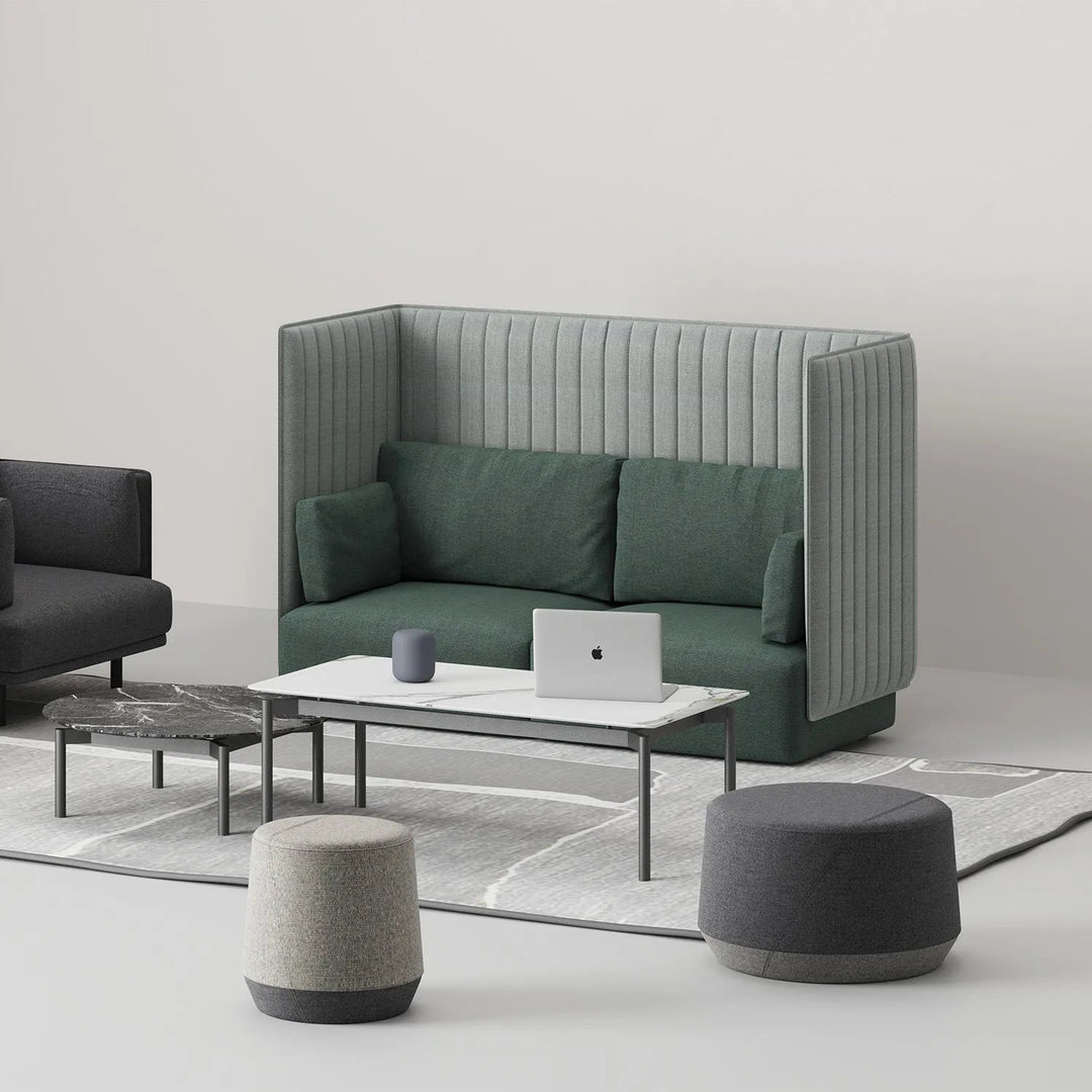 Modern mixed weave fabric 2 seater sofa multi primary product view.