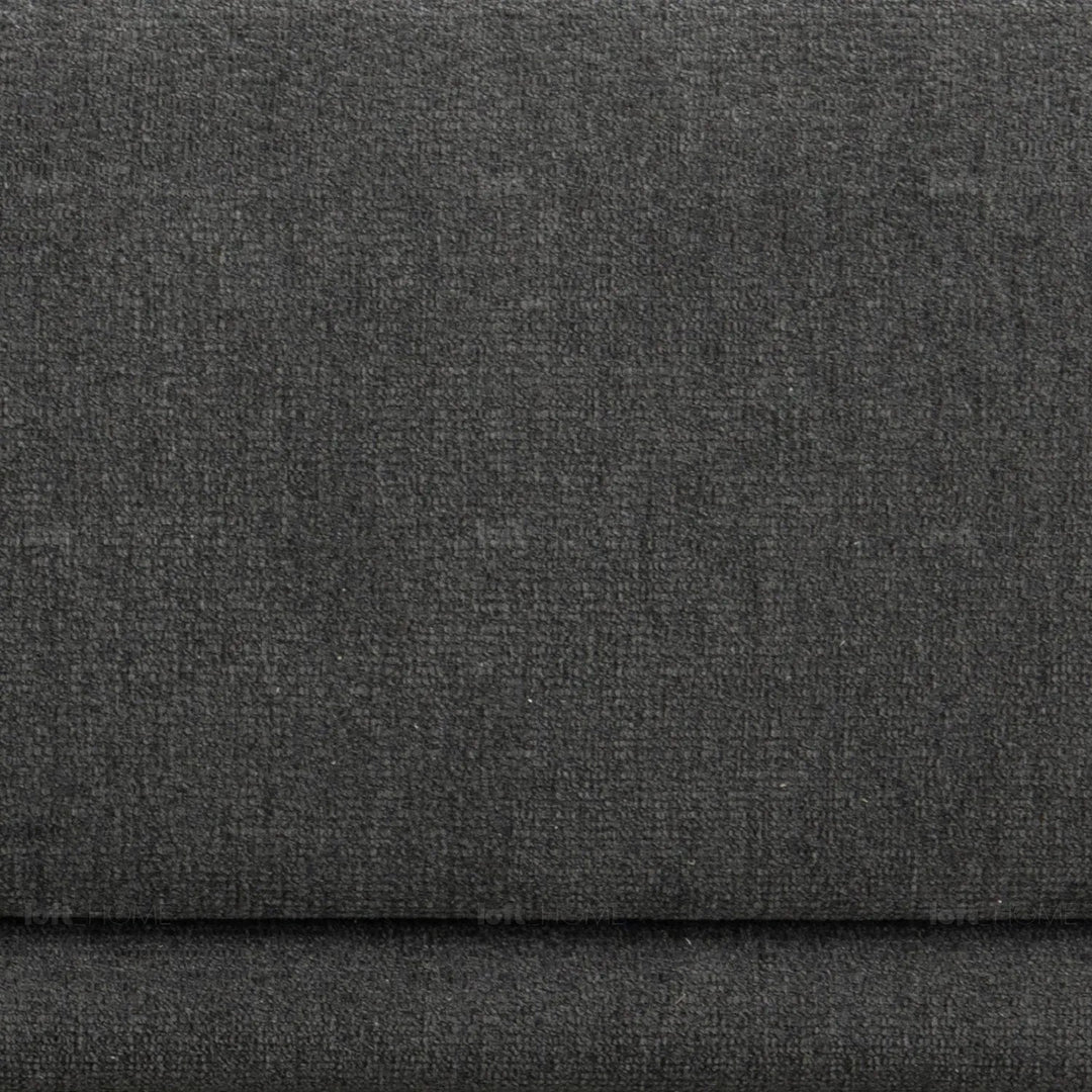 Modern mixed weave fabric 2 seater sofa oble in panoramic view.