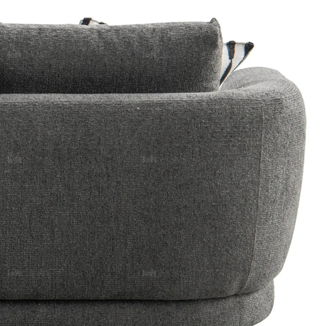 Modern mixed weave fabric 2 seater sofa oble in details.