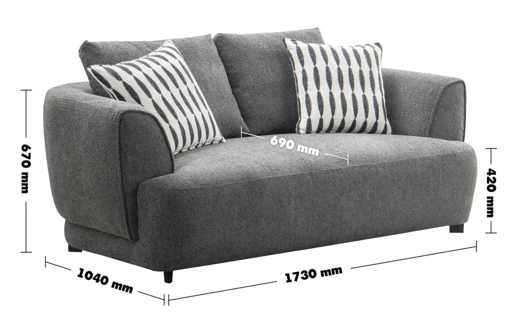 Modern mixed weave fabric 2 seater sofa oble in still life.